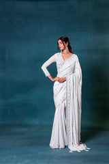 Powder Blue Georgette Saree