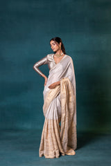 Silver Golden Tissue Saree
