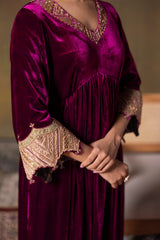 Velvet Wine Suit Set