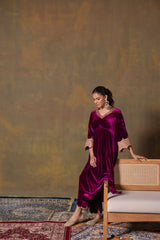 Velvet Wine Suit Set