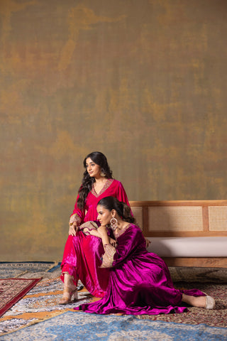 Velvet Rani Pink Suit Set