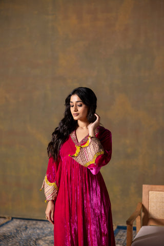 Velvet Rani Pink Suit Set