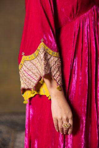 Velvet Rani Pink Suit Set