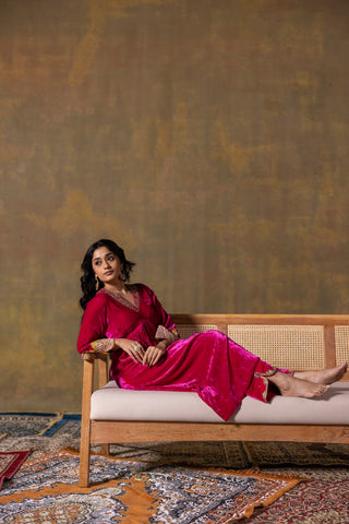 Velvet Rani Pink Suit Set