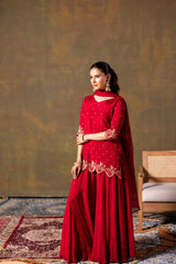 Red Short Kurta & Palazzo Set
