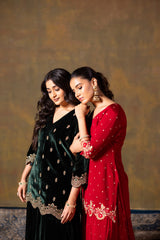 Deep Green Short Kurta & Palazzo Set