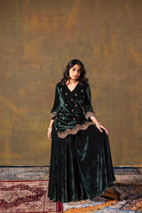 Deep Green Short Kurta & Palazzo Set