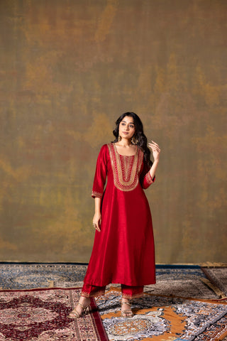 Deep Red Suit Set