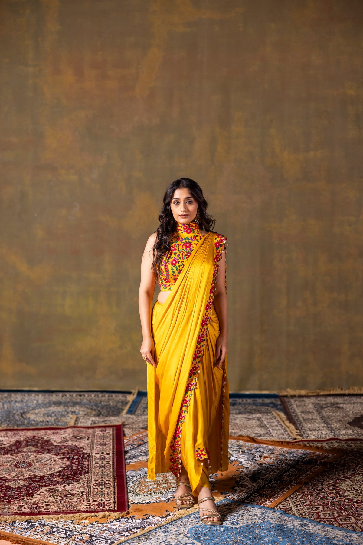 Mustard Silk Saree