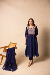 Deep blue  kurta set