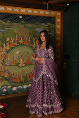 Lavender Lehenga Set Achkan