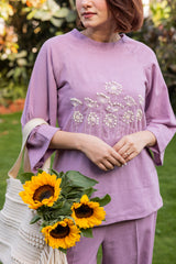 Soft lilac kala cotton raglan sleeve