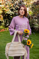 Soft lilac kala cotton raglan sleeve