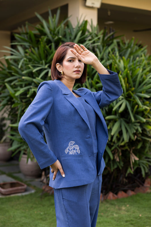 Indigo power set in kala cotton