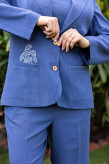 Indigo power set in kala cotton