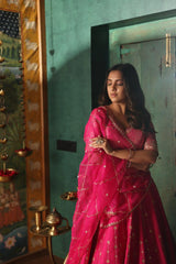 Hot Pink Lehenga Set Achkan