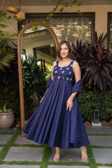 Midnight bloom anarkali set