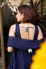 Midnight bloom anarkali set