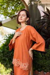 Rust-orange elegance co-ord set
