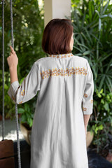 Dusky grey cotton kurta set