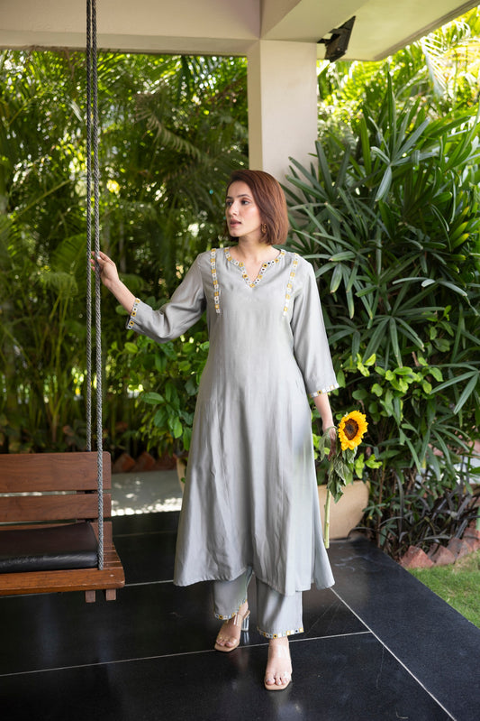 Grey kurta set