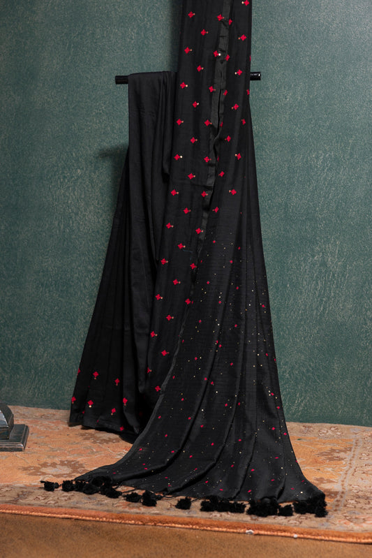 Black Cotton Saree