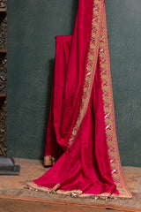 Pinkish Red Silk Saree