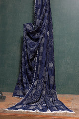 Navy Blue Gaji Bandhej Saree