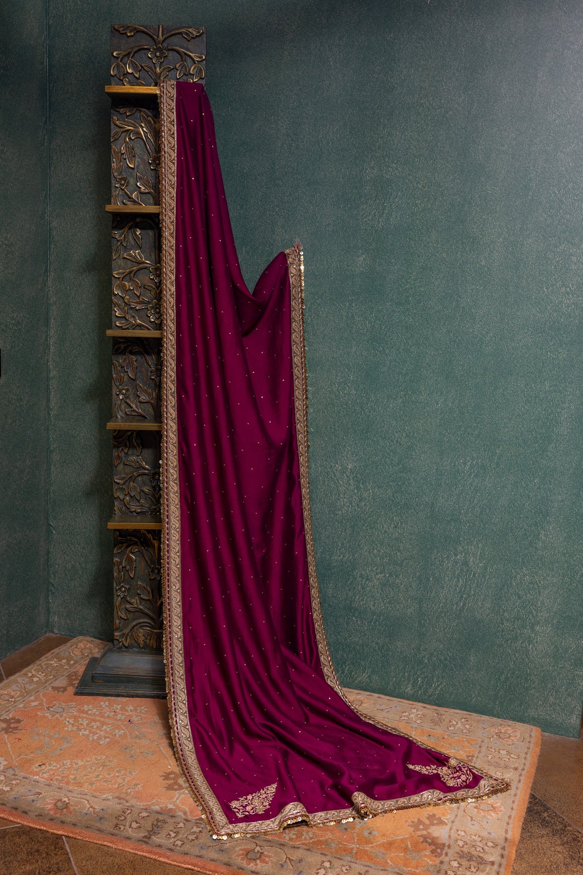 Plum Pink Silk Dupatta