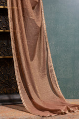 Caramel Brown Chanderi Tissue Dupatta