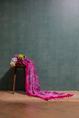 Hot Pink Shibori Dupatta