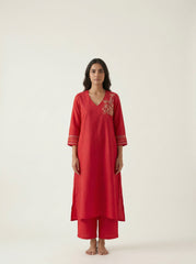 Red Kurta Set