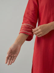 Red Kurta Set