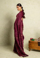 Wine silk saree