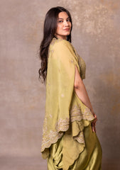 Silk Drape Skirt, Crop Top and Cape