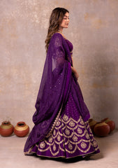 Deep Purple Lehenga Set