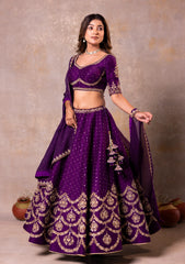 Deep Purple Lehenga Set