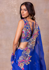 Royal Blue Silk Lehenga Set