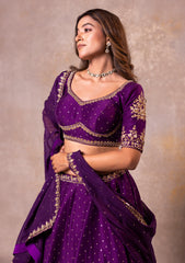 Deep Purple Lehenga Set