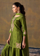 Mehendi Green Short Kurta & Palazzo Set