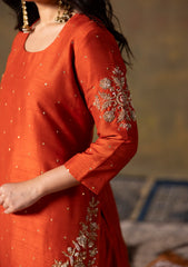 Rust Short Kurta & Palazzo Set