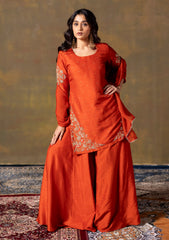 Rust Short Kurta & Palazzo Set