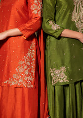 Rust Short Kurta & Palazzo Set