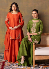 Mehendi Green Short Kurta & Palazzo Set