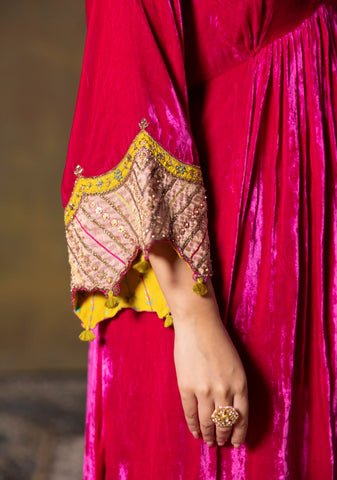 Velvet Rani Pink Suit Set