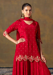 Red Short Kurta & Palazzo Set