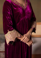 Velvet Wine Suit Set