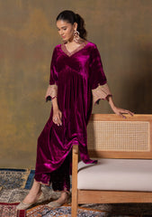 Velvet Wine Suit Set