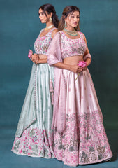 Sea Green Silk Lehenga Set