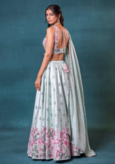 Sea Green Silk Lehenga Set